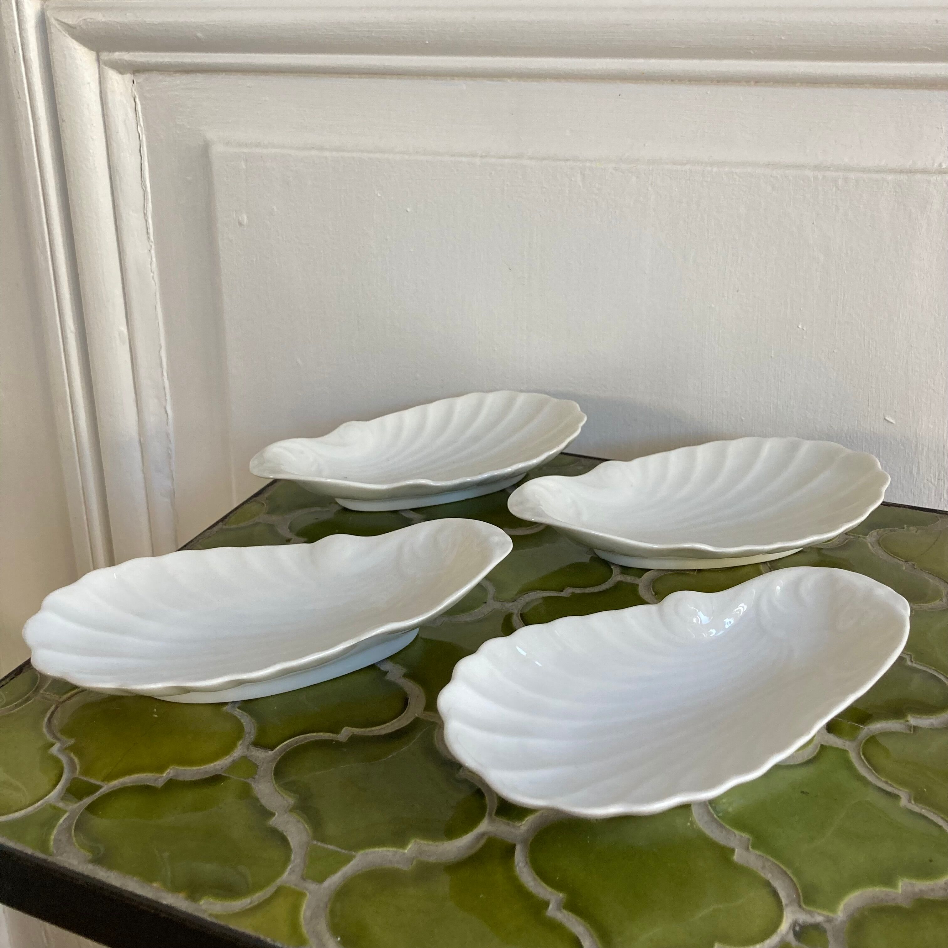 Antique porcelain cups scallops