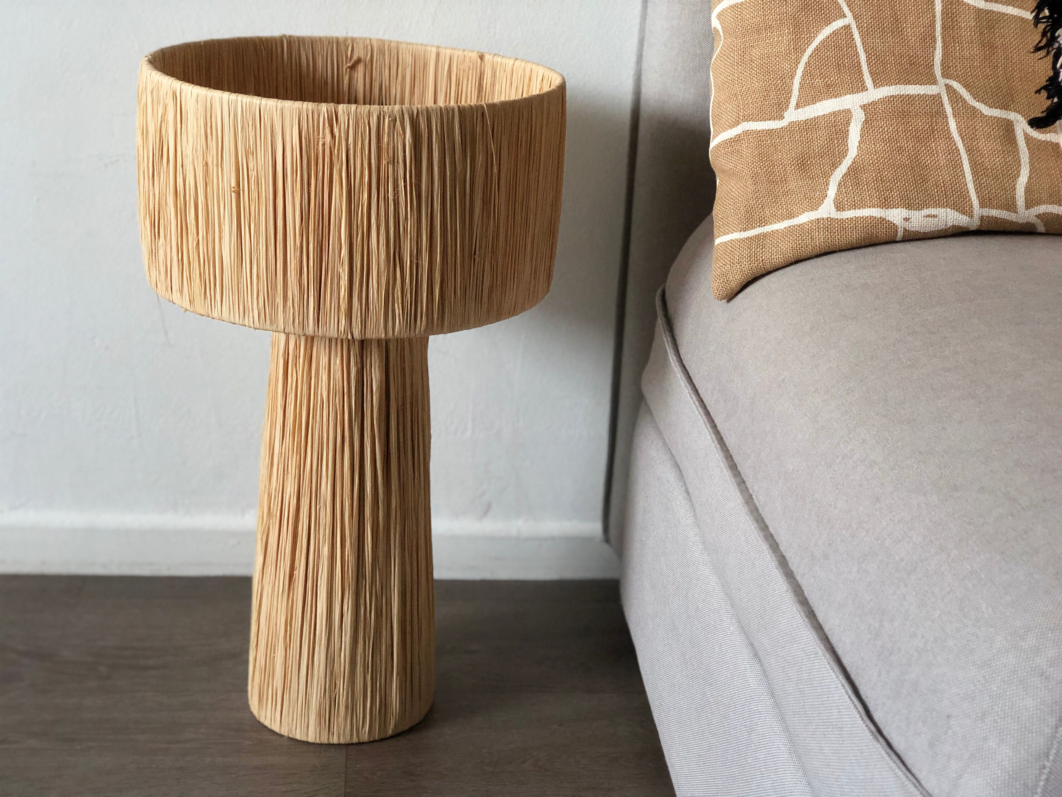 Lampadaire raphia naturel