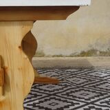 Pine table, white top