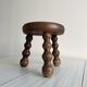 Small turned wooden tripod stool