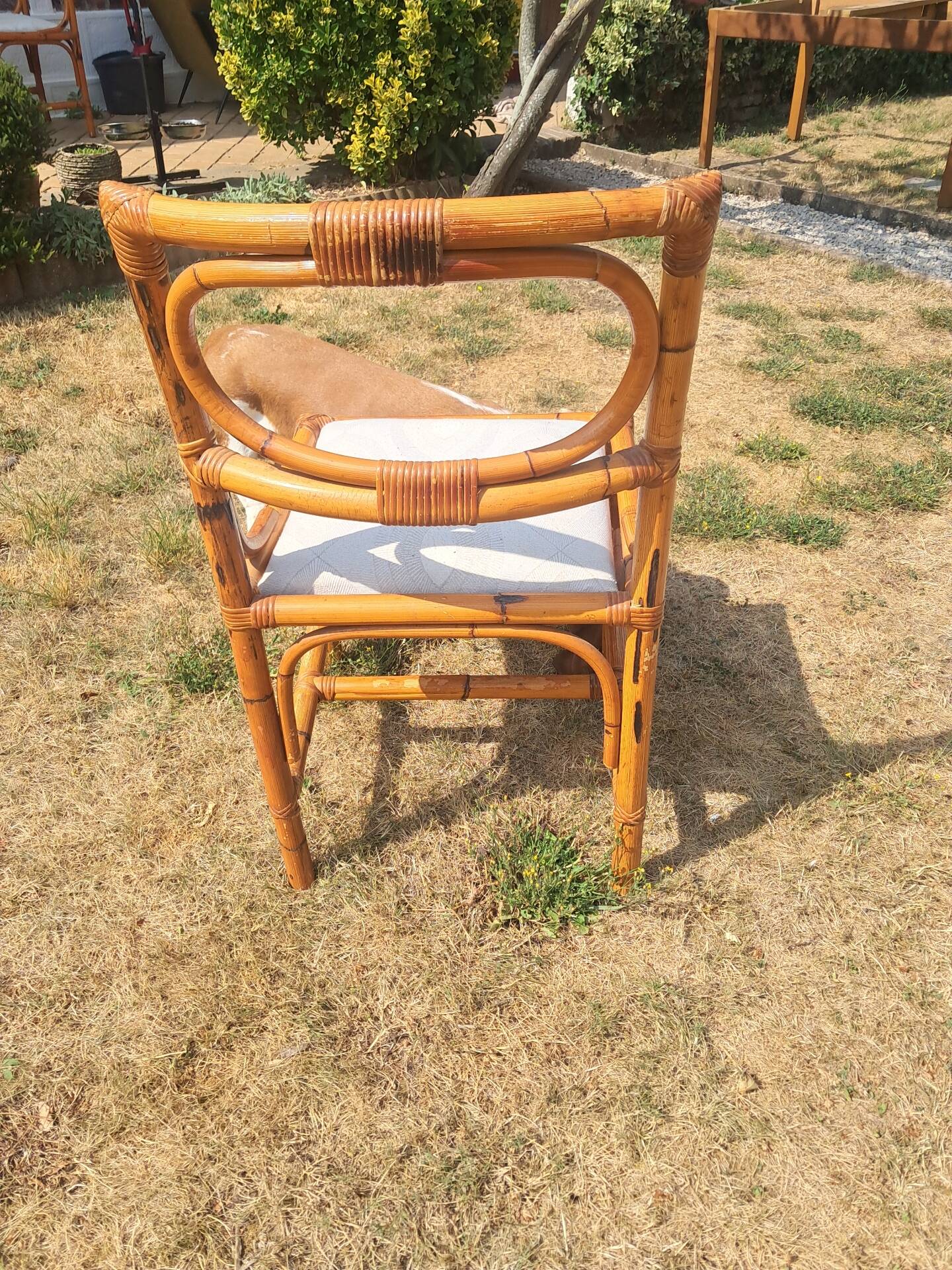 Renovated vintage rattan chair