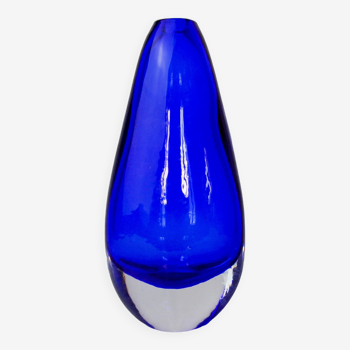 Blue sommerso vase by seguso, Murano glass, Italy, 1970