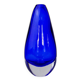 Blue sommerso vase by seguso, Murano glass, Italy, 1970