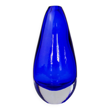 Blue sommerso vase by seguso, Murano glass, Italy, 1970