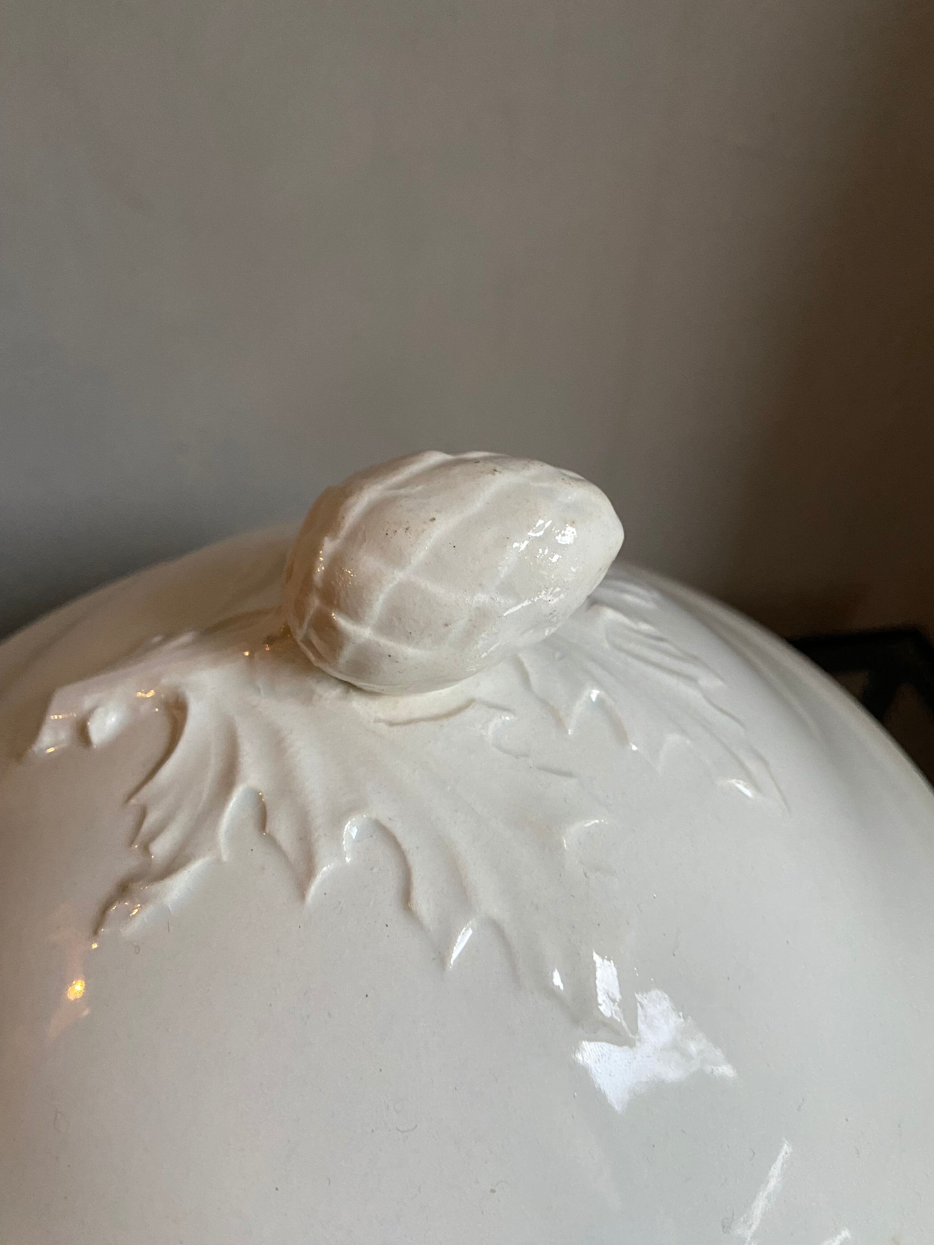 Soupière en Faïence blanche de Lunéville XIXème Siècle