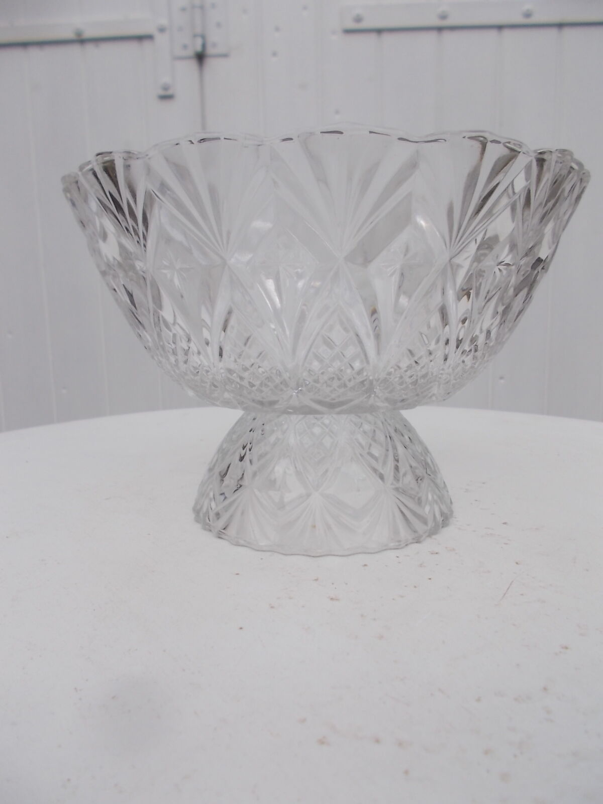 Crystal footed fruit bowl