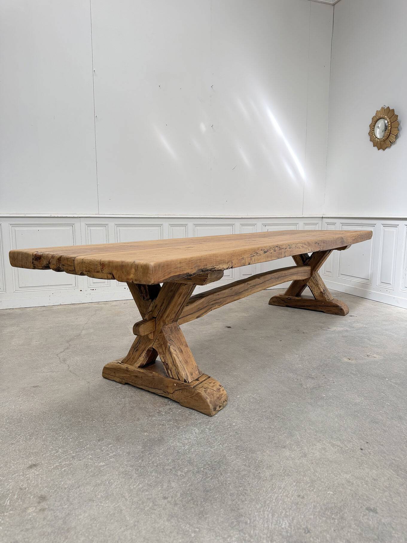 Oak table, monastery-style table.