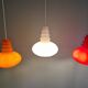 Trio of Space Age opaline pendant lights, Peill & Putzler, 1970