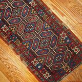 Tapis ancien turc yastik fait main 45cm x 91cm 1880s