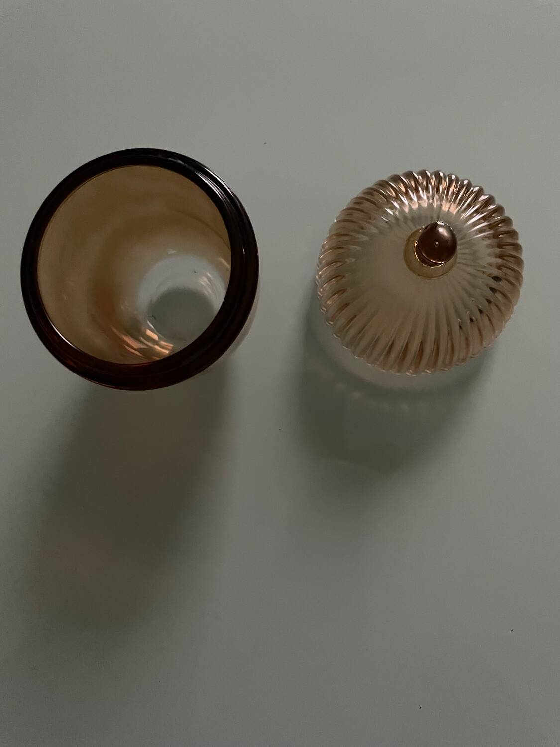 Little amber glass jar