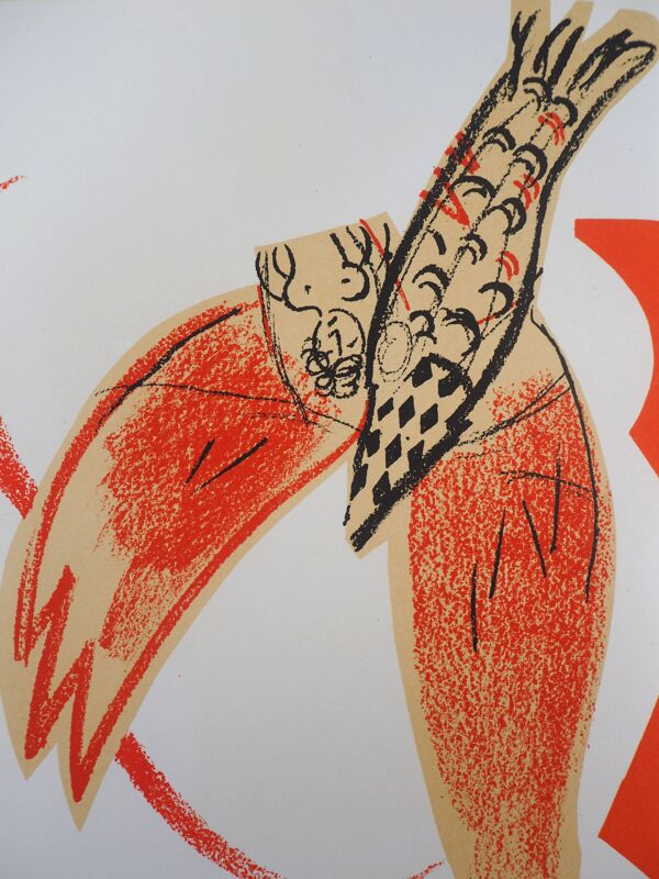 Marc chagall : rêve au cirque - lithographie originale