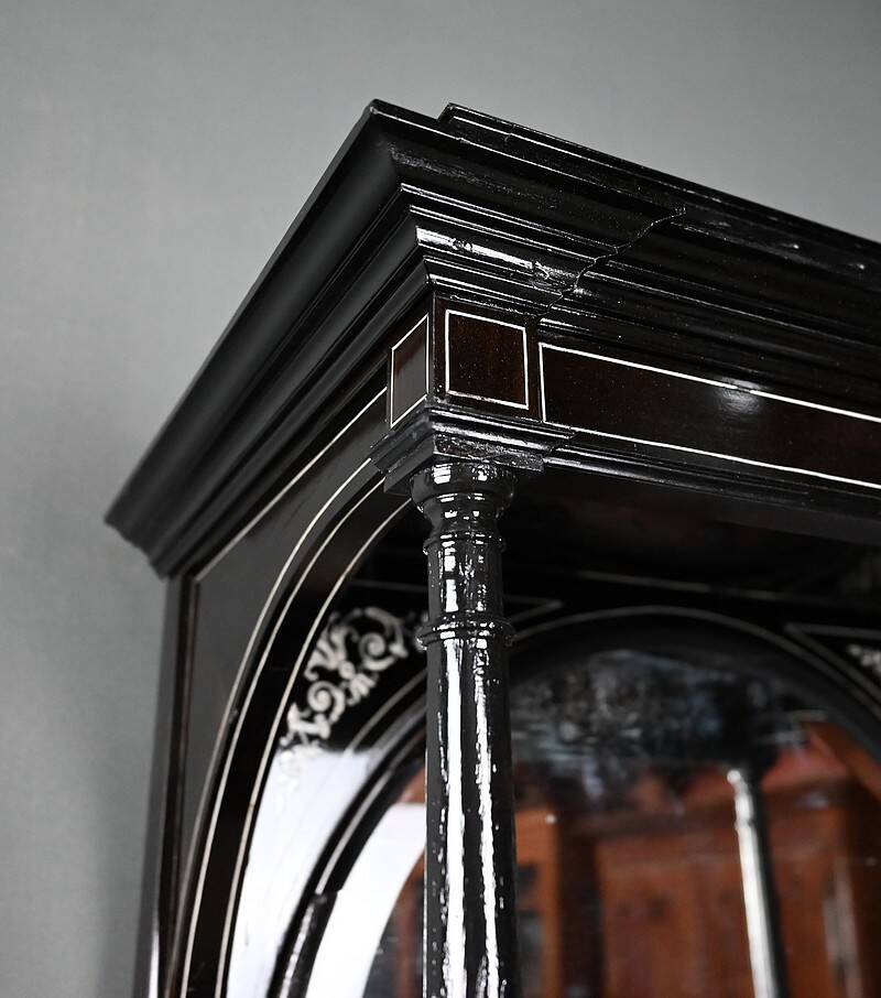Display Cabinet in Blackened Pear Wood, Napoléon III period – 2nd half of the 19th century