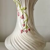 Twisted Ceramic Vase – Vintage Floral Barbotine – Made in Italy – 24