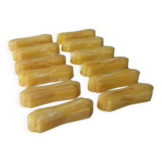 Set of 12 knife holders in marble effect bakelite