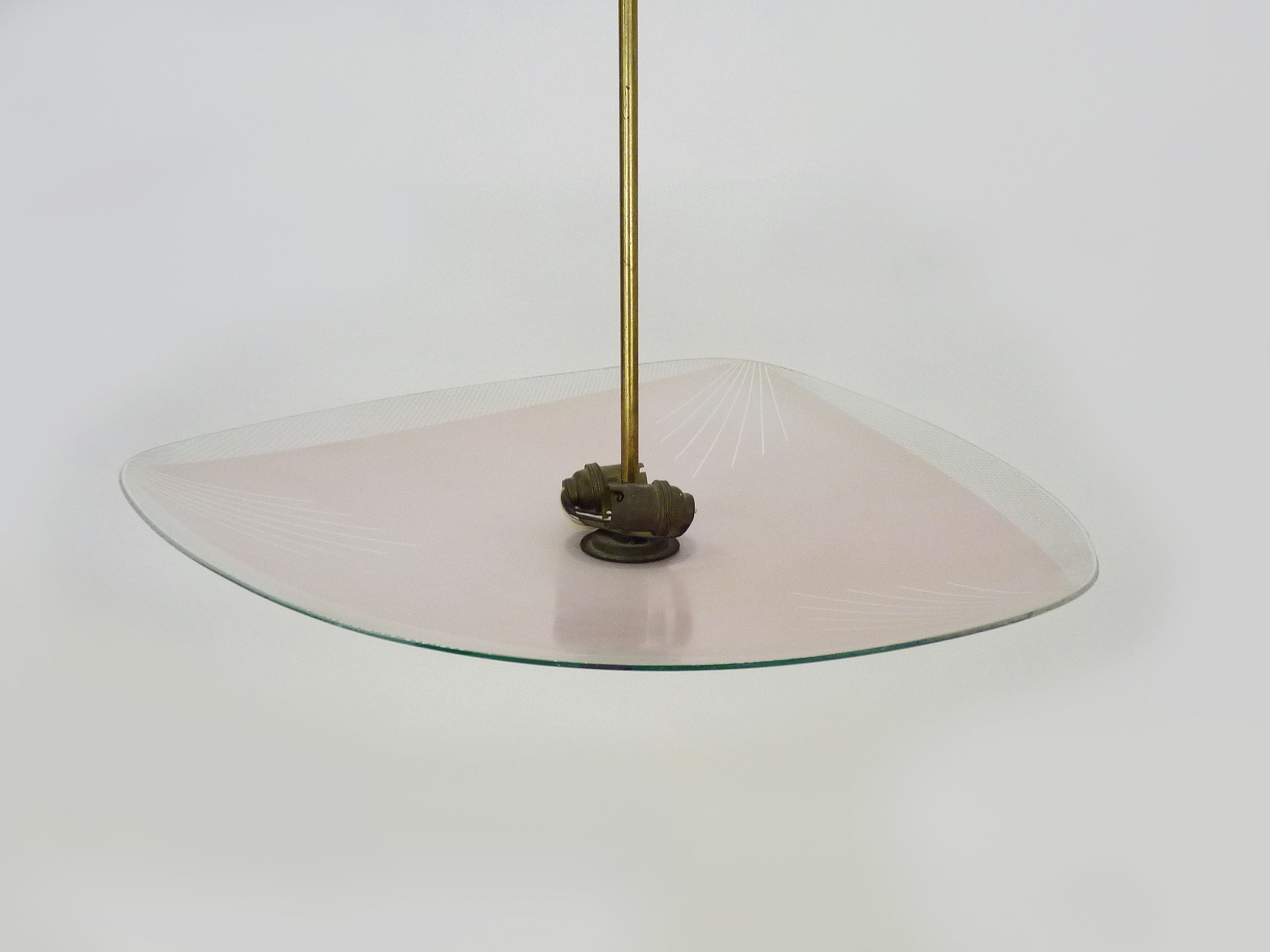 chandelier pale pink painter's palette, modernist suspension year 50