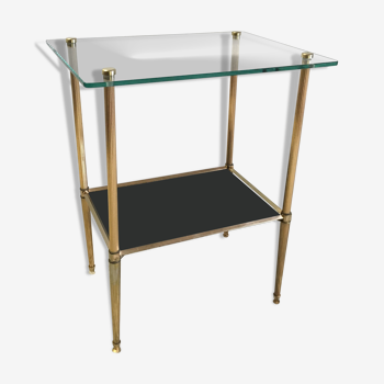 Table d’appoint laiton et verre – années 60