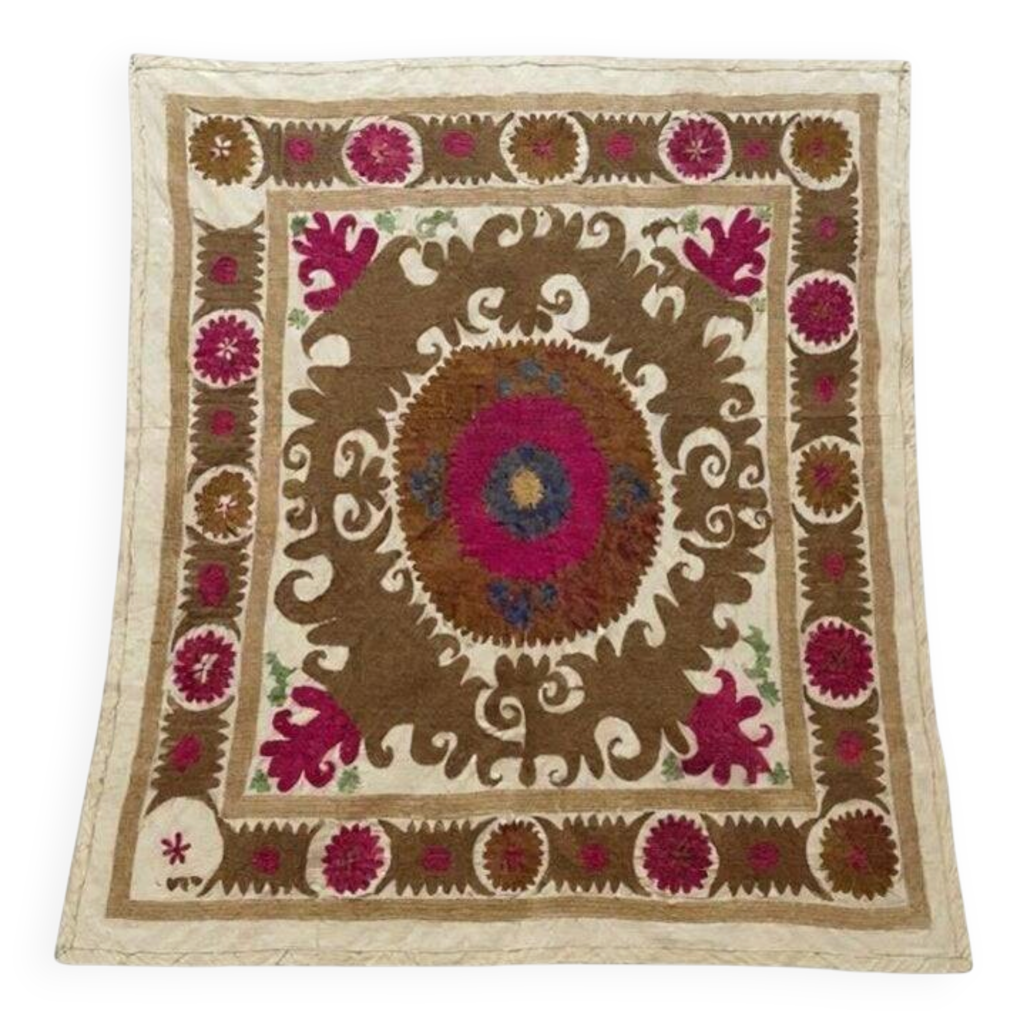 Vintage hand-embroidered tablecloth 121x133 cm