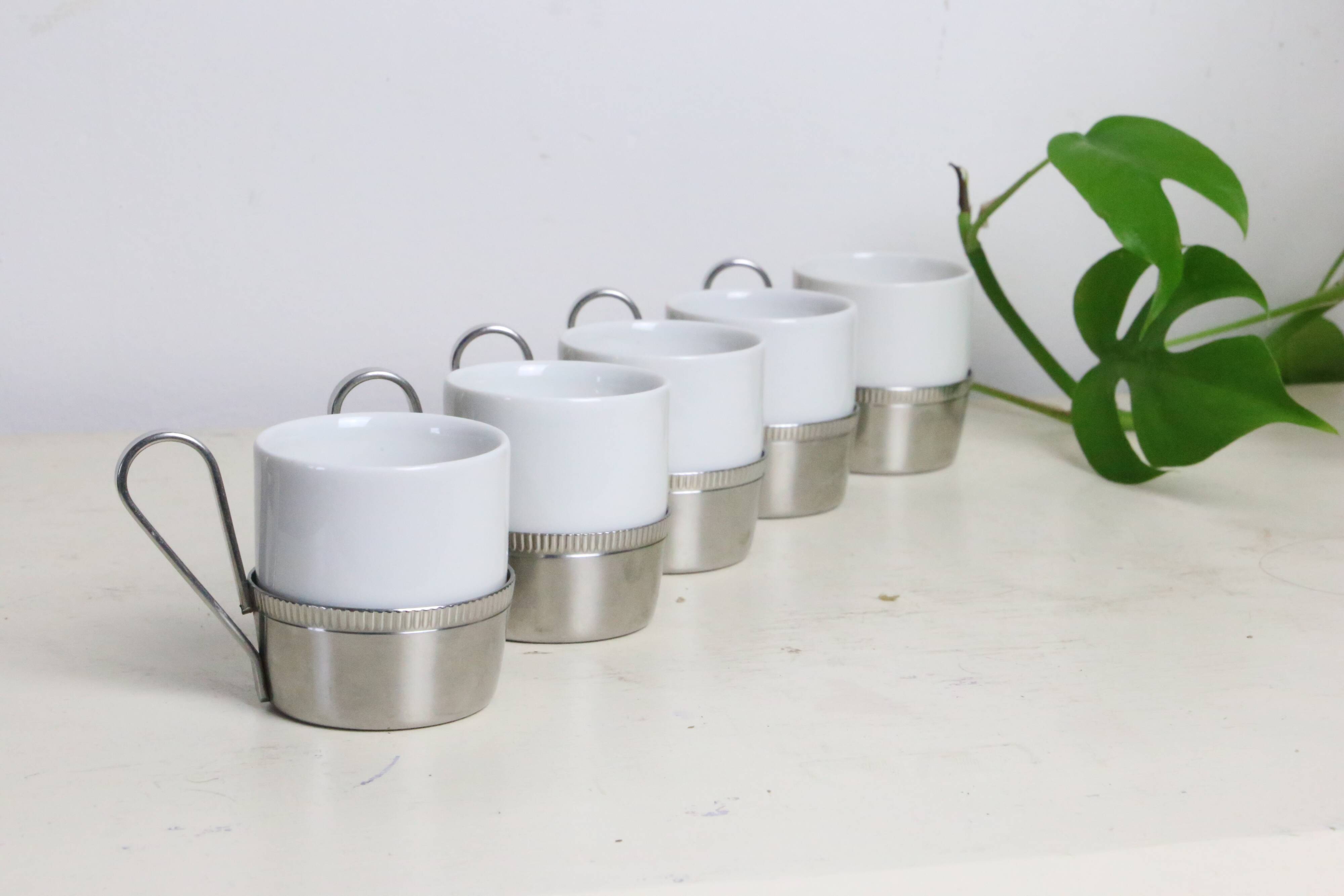 Set of 5 Letang Remy espresso cups, 1980s