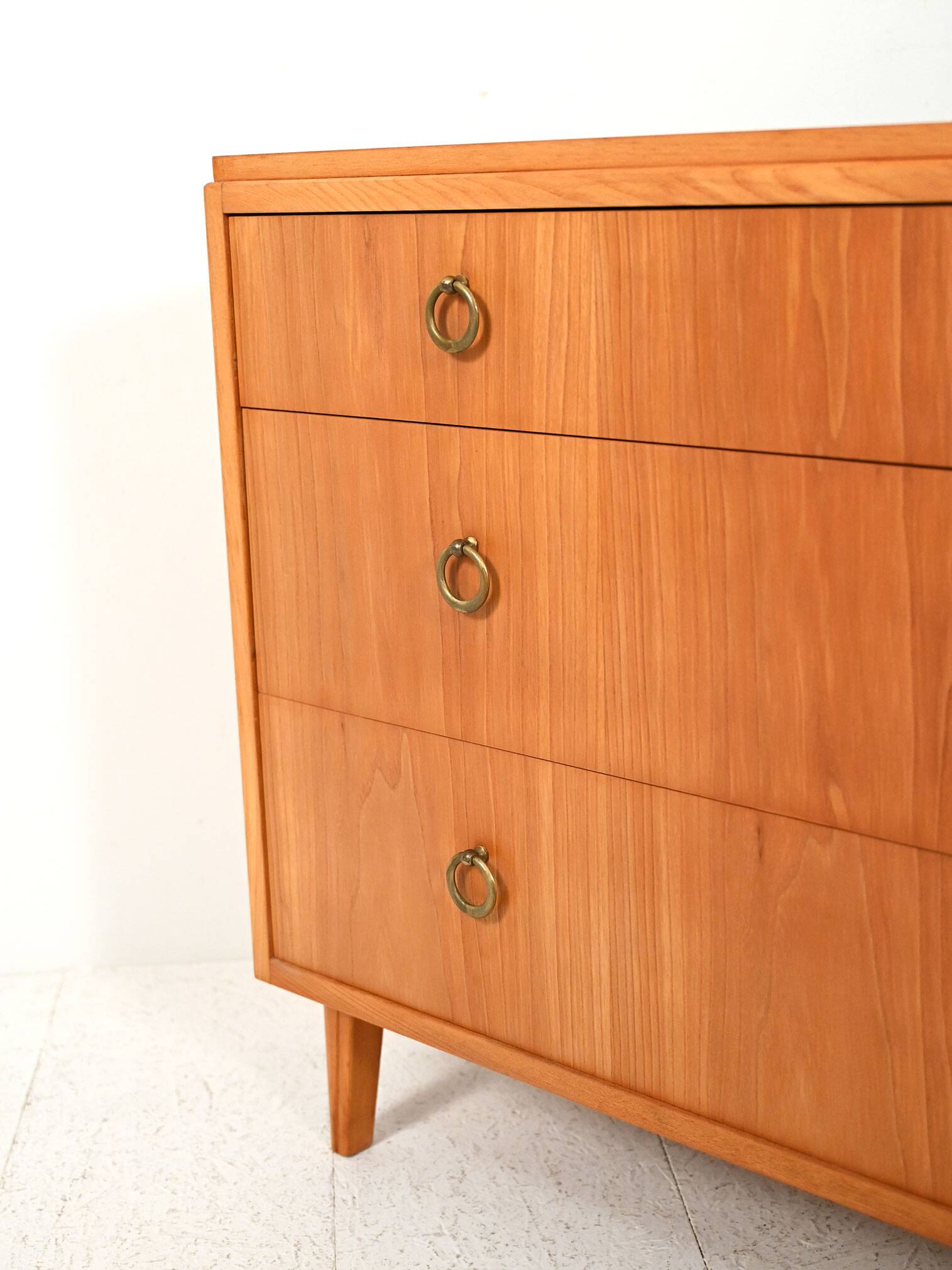 1930s–40s Scandinavian Art Deco elm chest of drawers