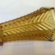 Old yellow molded glass vase chevron pattern