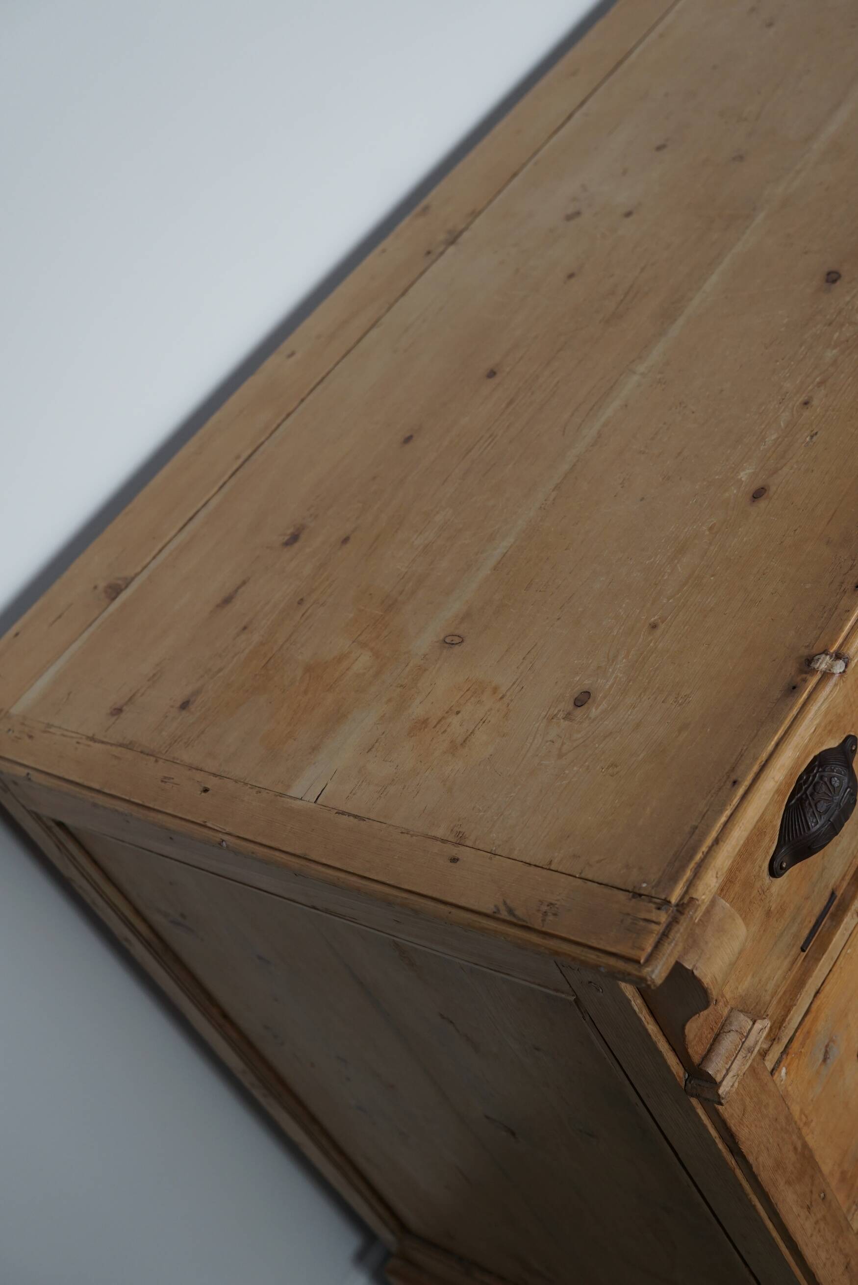 Antique German pine shop cabinet, early 20th century