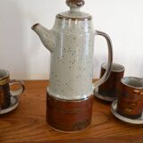 Vintage enameled stoneware coffee service made in Japan 60s