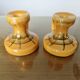 Pair of orange ceramic candlesticks from the 60s