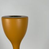 Grand Bougeoir en bois laqué jaune orangé
