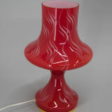 All Glass Red Table Lamp by Valasske Mezirici, 1970s