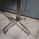 Vintage 70's rotating stool, chrome base, orange imitation leather seat