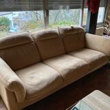 Beige grange sofa in cow