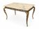 Golden bronze Louis XV coffee table with white marble top.