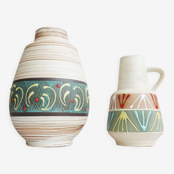 Vase serti par Carstens Tönnieshof, céramique colorée du milieu du siècle