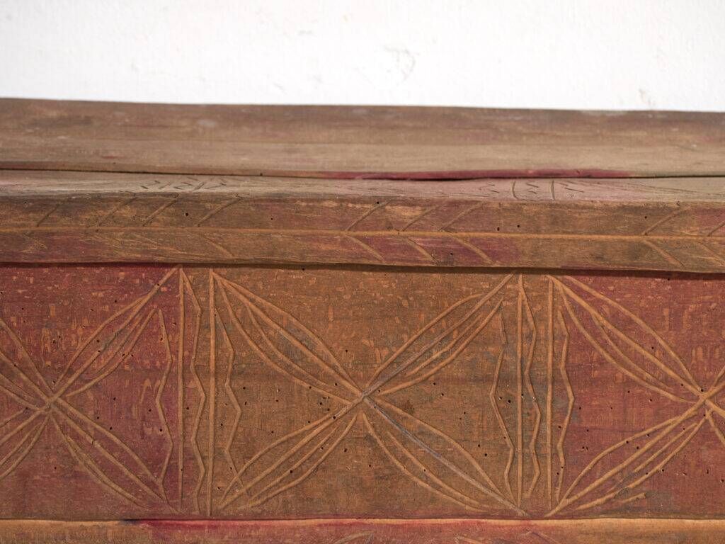 Antique carved pine chest – Central Europe, circa 1850