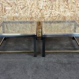 Table basse chrome & laiton table d’appoint space age