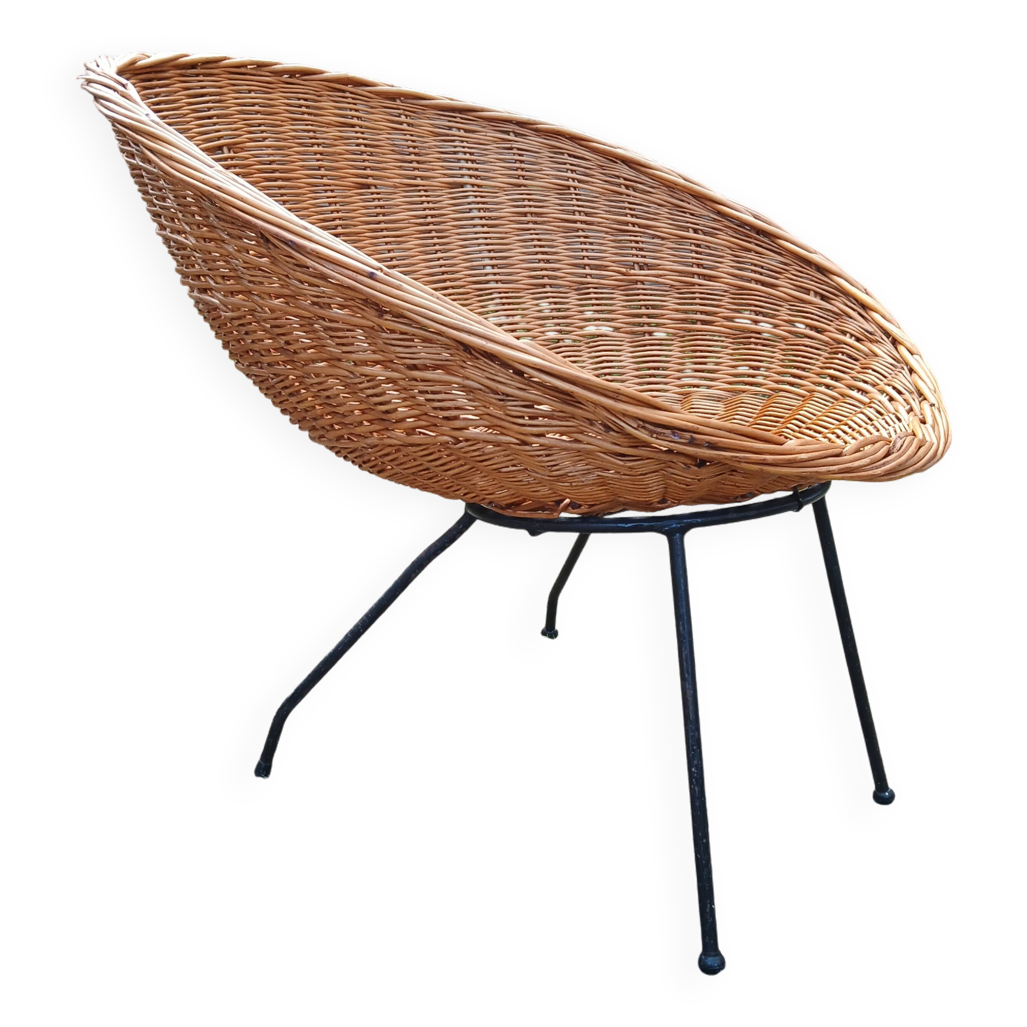 Vintage rattan basket chair