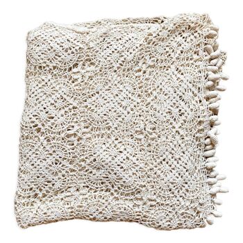 Bed throw crochet tablecloth 220x220