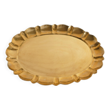 Hollywood Regency Large Oval Brass Tray by Firma Lars Holmström, Sweden 1940's