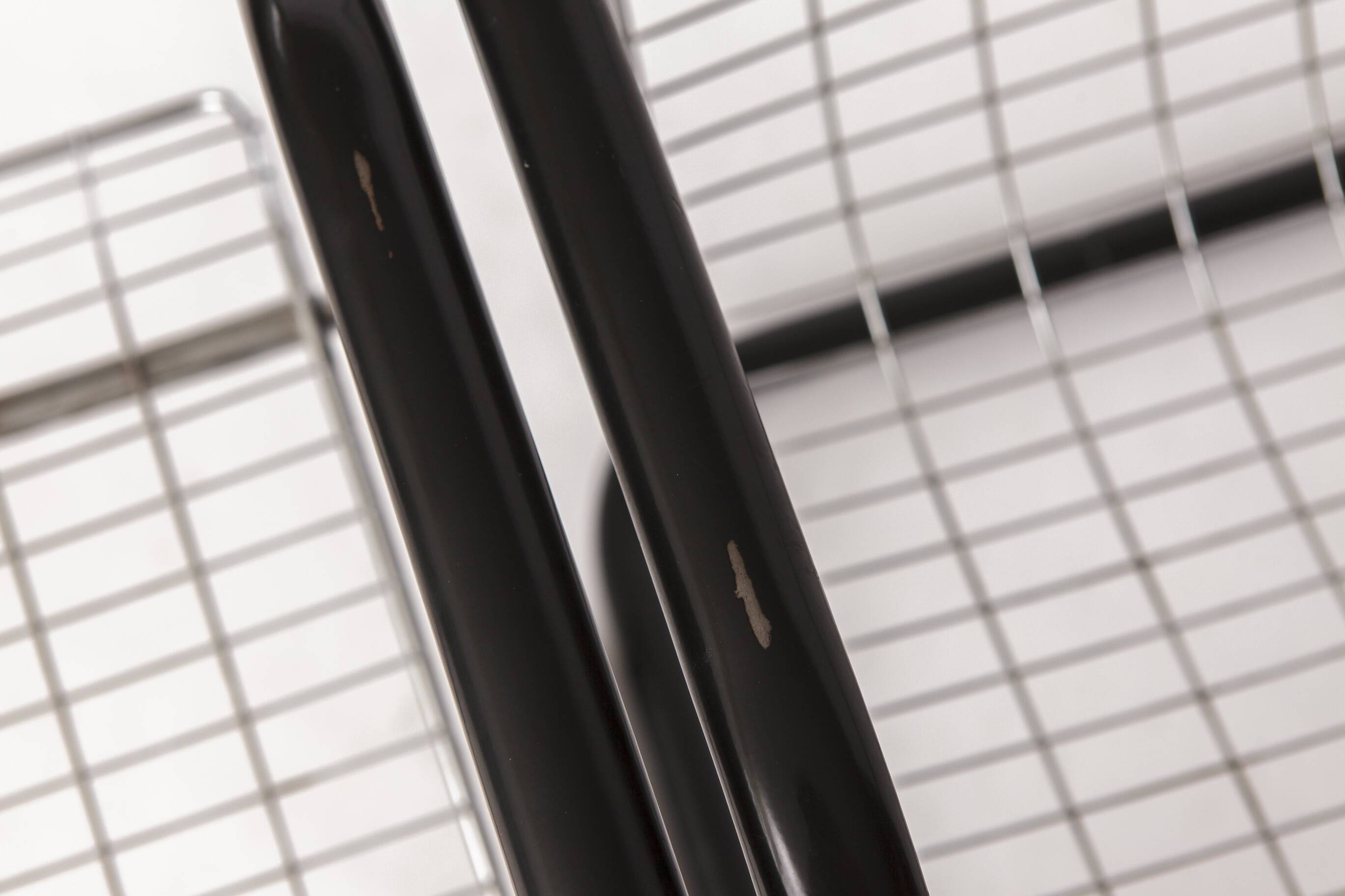 Pair of Vintage Metal Armchairs – Chrome Wire Mesh – Italy 1980s