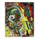 Jazzman playing the double bass, abstract, signed