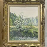 Oil on canvas by Maurice Bernard (1927-2005) The Willow on the Leff