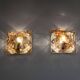 1970s Pair of “Diamante” Murano Glass Wall Sconces by Mazzega