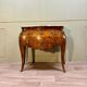 Curved sauteuse commode in stamped marquetry louis xv style xix eme century
