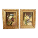 Pair of paintings Late 19th century 30 x 24 cm "bouquet duo"