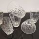 6 vintage chiseled crystal port glasses