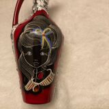 Vintage vase, made of glazed lava stone.