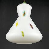 Mid-century Murano opaline glass pendant lamp by Stilnovo, 1950s.