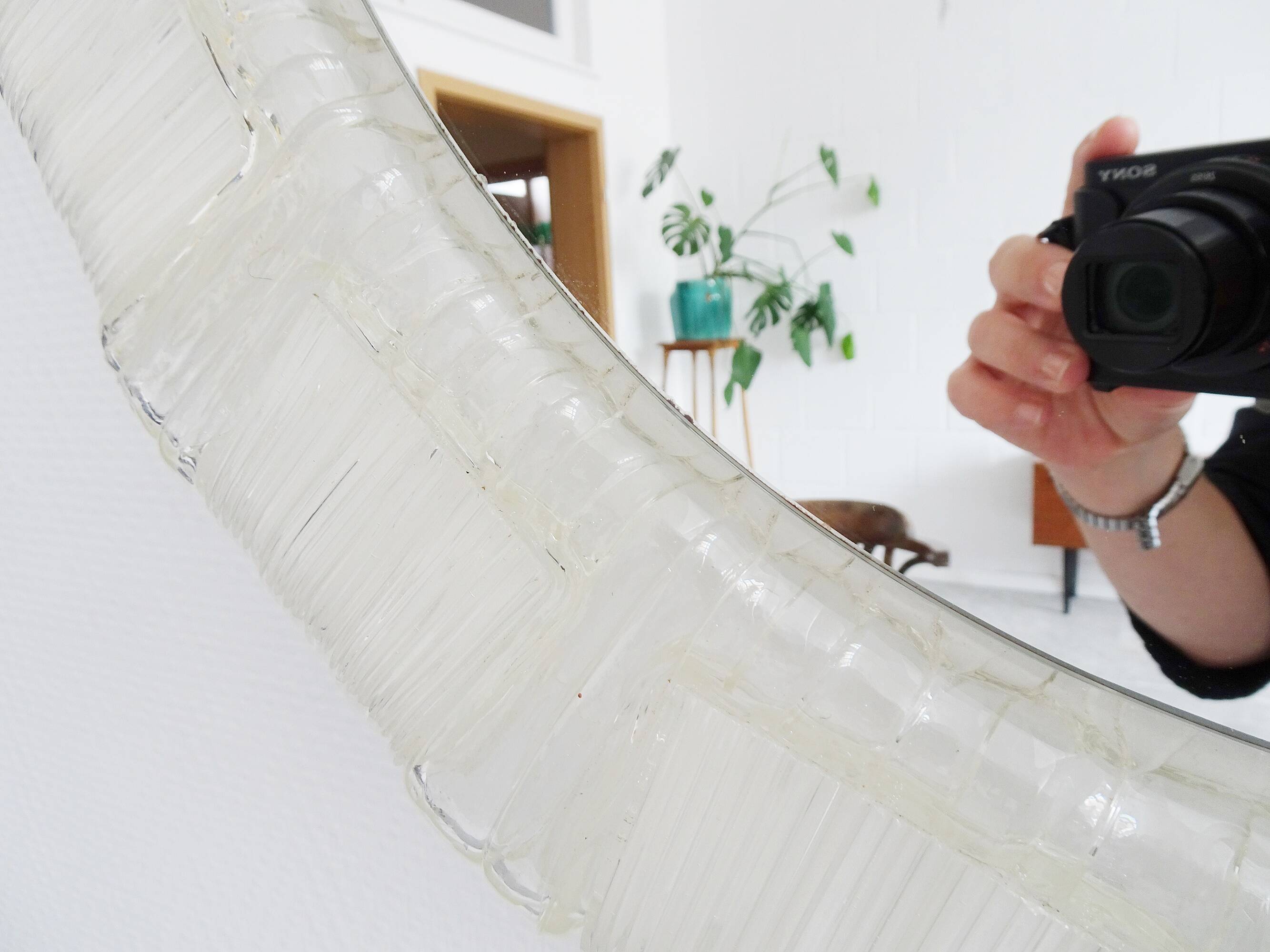 Illuminated mirror acrylic glass - mid century wall decoration