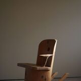 Unique sculptural rocking chair by the Finnish Matti Martikka in solid pine, 1960s.