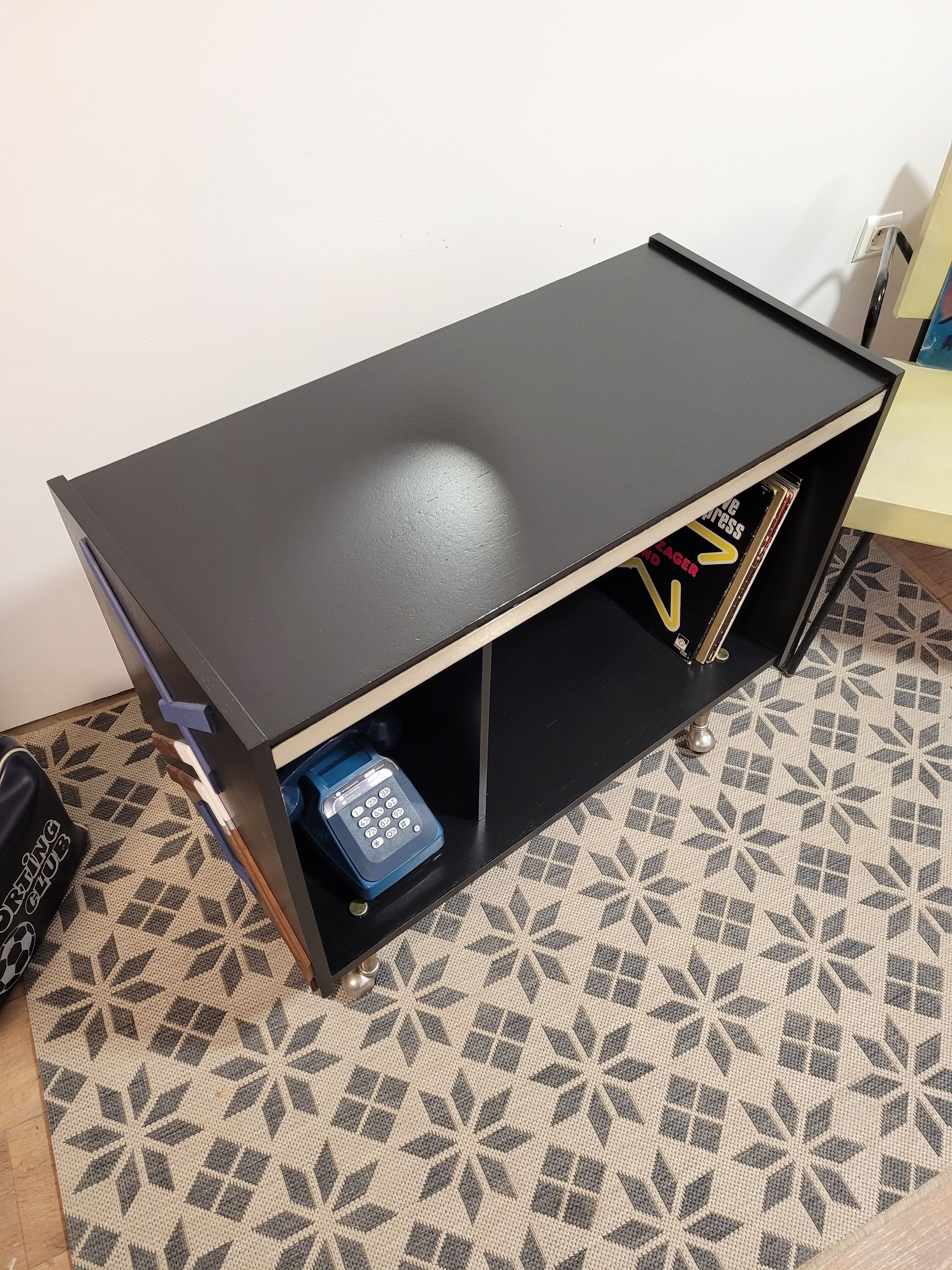 Vinyl storage unit on wheels